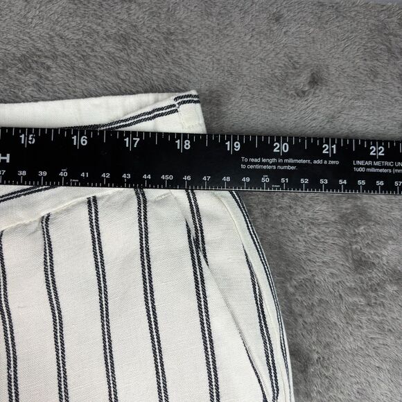 J Jill Lined Linen Blend Pants Cream Striped NWT Lagenlook Coastal Size 18 F103 - Picture 4 of 11